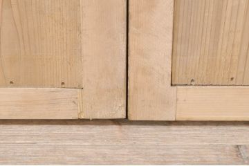 アンティーク建具　檜(ヒノキ)材　明るい木味であたたかな空間を演出する横桟板戸窓2枚セット(舞良戸、引き戸、まいらど)(R-073618)