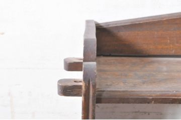 和製アンティーク　懐かしい雰囲気漂う楔(くさび)式本棚(ブックシェルフ、オープンラック、収納棚、飾り棚)(R-073636)