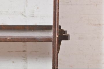和製アンティーク　懐かしい雰囲気漂う楔(くさび)式本棚(ブックシェルフ、オープンラック、収納棚、飾り棚)(R-073636)