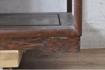 和製ビンテージ　鉄刀木(タガヤサン)　美しい木目とユニークな取っ手のデザインが目を惹く茶棚(違い棚、飾り棚、戸棚、収納棚、ヴィンテージ)(R-073637)