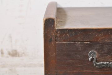 和製アンティーク　欅(ケヤキ)材　檜(ヒノキ)材　昔懐かしい風合いが魅力の両袖机(デスク、文机、座机、ローテーブル、在宅用、在宅ワーク用、作業台)(R-073638)