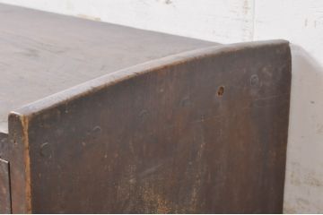 和製アンティーク　欅(ケヤキ)材　檜(ヒノキ)材　昔懐かしい風合いが魅力の両袖机(デスク、文机、座机、ローテーブル、在宅用、在宅ワーク用、作業台)(R-073638)