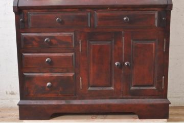 中古　美品　九州民芸家具　深みのある色合いが美しいライティングビューロー(ワークデスク、簿記机、チェスト、在宅用、在宅ワーク用)(R-073647)