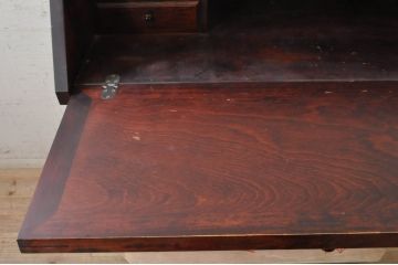 中古　美品　九州民芸家具　深みのある色合いが美しいライティングビューロー(ワークデスク、簿記机、チェスト、在宅用、在宅ワーク用)(R-073647)
