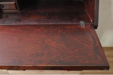 中古　美品　九州民芸家具　深みのある色合いが美しいライティングビューロー(ワークデスク、簿記机、チェスト、在宅用、在宅ワーク用)(R-073647)