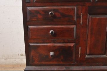 中古　美品　九州民芸家具　深みのある色合いが美しいライティングビューロー(ワークデスク、簿記机、チェスト、在宅用、在宅ワーク用)(R-073647)