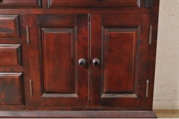 中古　美品　九州民芸家具　深みのある色合いが美しいライティングビューロー(ワークデスク、簿記机、チェスト、在宅用、在宅ワーク用)(R-073647)
