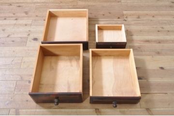 中古　美品　九州民芸家具　深みのある色合いが美しいライティングビューロー(ワークデスク、簿記机、チェスト、在宅用、在宅ワーク用)(R-073647)