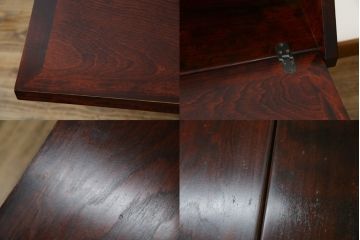 中古　美品　九州民芸家具　深みのある色合いが美しいライティングビューロー(ワークデスク、簿記机、チェスト、在宅用、在宅ワーク用)(R-073647)