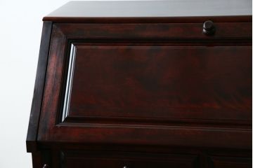 中古　美品　九州民芸家具　深みのある色合いが美しいライティングビューロー(ワークデスク、簿記机、チェスト、在宅用、在宅ワーク用)(R-073647)
