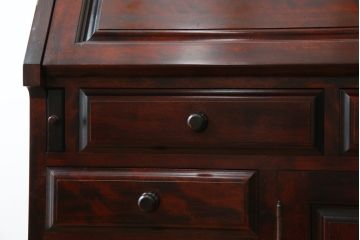 中古　美品　九州民芸家具　深みのある色合いが美しいライティングビューロー(ワークデスク、簿記机、チェスト、在宅用、在宅ワーク用)(R-073647)