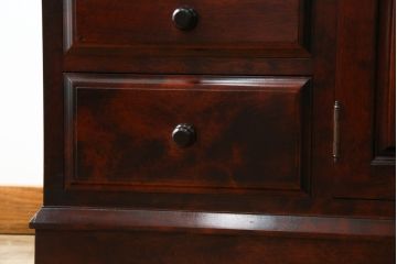 中古　美品　九州民芸家具　深みのある色合いが美しいライティングビューロー(ワークデスク、簿記机、チェスト、在宅用、在宅ワーク用)(R-073647)