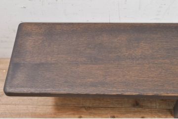 中古　美品　楢(ナラ)材　シンプルながらも温もりあるデザインが素敵な横長飾り台(陳列台、花台)(R-073648)