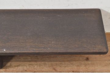 中古　美品　楢(ナラ)材　シンプルながらも温もりあるデザインが素敵な横長飾り台(陳列台、花台)(R-073648)