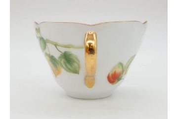 レア　大倉陶園(OKURA、OAC)　手描き　碗皿暦　ほおずき　小花　ブルーインペリアル　それぞれ個性豊かで華やかな空間を演出するカップ&ソーサー・ミニプレート5枚セット(レリーフ、小皿、金彩、HAND PAINTED、C&S、洋食器)(R-073655)