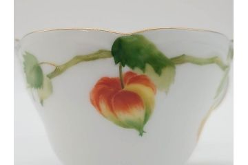 レア　大倉陶園(OKURA、OAC)　手描き　碗皿暦　ほおずき　小花　ブルーインペリアル　それぞれ個性豊かで華やかな空間を演出するカップ&ソーサー・ミニプレート5枚セット(レリーフ、小皿、金彩、HAND PAINTED、C&S、洋食器)(R-073655)