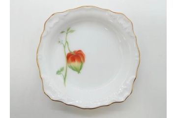 レア　大倉陶園(OKURA、OAC)　手描き　碗皿暦　ほおずき　小花　ブルーインペリアル　それぞれ個性豊かで華やかな空間を演出するカップ&ソーサー・ミニプレート5枚セット(レリーフ、小皿、金彩、HAND PAINTED、C&S、洋食器)(R-073655)