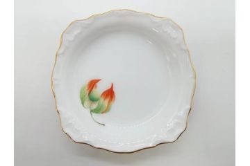 レア　大倉陶園(OKURA、OAC)　手描き　碗皿暦　ほおずき　小花　ブルーインペリアル　それぞれ個性豊かで華やかな空間を演出するカップ&ソーサー・ミニプレート5枚セット(レリーフ、小皿、金彩、HAND PAINTED、C&S、洋食器)(R-073655)