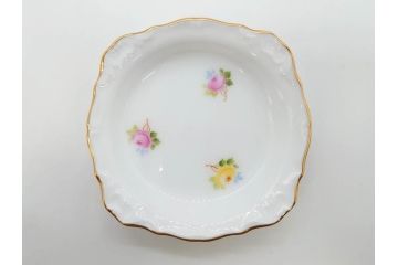 レア　大倉陶園(OKURA、OAC)　手描き　碗皿暦　ほおずき　小花　ブルーインペリアル　それぞれ個性豊かで華やかな空間を演出するカップ&ソーサー・ミニプレート5枚セット(レリーフ、小皿、金彩、HAND PAINTED、C&S、洋食器)(R-073655)