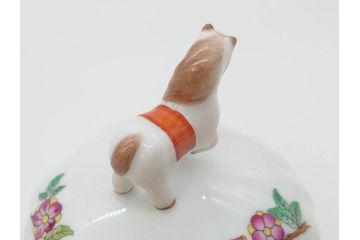 ヘレンド　ハンガリー　HEREND HVNGARY　干支　馬　猪　鮮やかな色彩と可愛らしいデザインが魅力的なボンボニエール2個セット(ウマ、イノシシ、HUNGARY、ヴィクトリア・プレーン、小筺、ボンボン、小物入れ、洋食器)(R-073656)