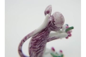 ドイツ　マイセン　Meissen　子　亥　細部までこだわりを感じるキュートなミニ干支人形2体セット(鼠、ねずみ、ネズミ、猪、いのしし、イノシシ、置物、フィギュリン)(R-073659)