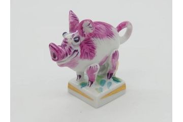 ドイツ　マイセン　Meissen　子　亥　細部までこだわりを感じるキュートなミニ干支人形2体セット(鼠、ねずみ、ネズミ、猪、いのしし、イノシシ、置物、フィギュリン)(R-073659)