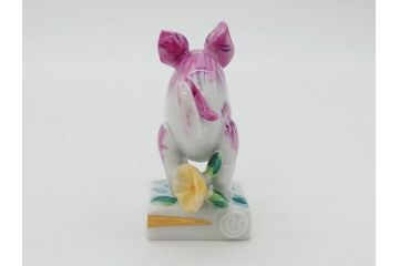 ドイツ　マイセン　Meissen　子　亥　細部までこだわりを感じるキュートなミニ干支人形2体セット(鼠、ねずみ、ネズミ、猪、いのしし、イノシシ、置物、フィギュリン)(R-073659)