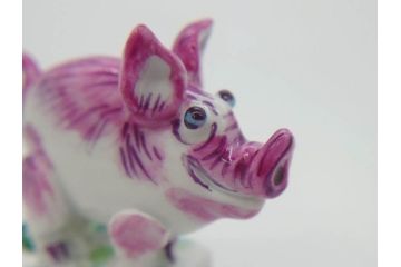 ドイツ　マイセン　Meissen　子　亥　細部までこだわりを感じるキュートなミニ干支人形2体セット(鼠、ねずみ、ネズミ、猪、いのしし、イノシシ、置物、フィギュリン)(R-073659)