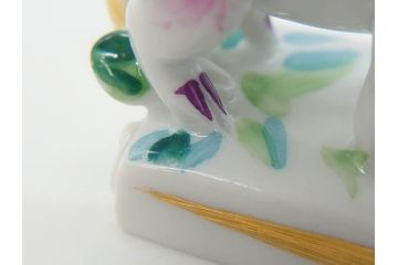 ドイツ　マイセン　Meissen　子　亥　細部までこだわりを感じるキュートなミニ干支人形2体セット(鼠、ねずみ、ネズミ、猪、いのしし、イノシシ、置物、フィギュリン)(R-073659)