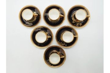 ノリタケ　Noritake　四季彩舞曲　100周年記念　洗練された四季折々のデザインが美しいコーヒーカップ&ソーサー6客セット(絵変り6客揃、デミタス碗皿、梅、桜、杜若、秋草、吹寄せ、鶴、金彩、C&S、洋食器)(R-073660)