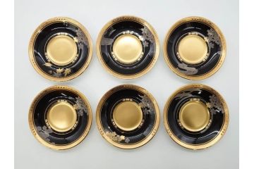 ノリタケ　Noritake　四季彩舞曲　100周年記念　洗練された四季折々のデザインが美しいコーヒーカップ&ソーサー6客セット(絵変り6客揃、デミタス碗皿、梅、桜、杜若、秋草、吹寄せ、鶴、金彩、C&S、洋食器)(R-073660)
