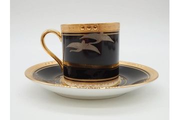 ノリタケ　Noritake　四季彩舞曲　100周年記念　洗練された四季折々のデザインが美しいコーヒーカップ&ソーサー6客セット(絵変り6客揃、デミタス碗皿、梅、桜、杜若、秋草、吹寄せ、鶴、金彩、C&S、洋食器)(R-073660)