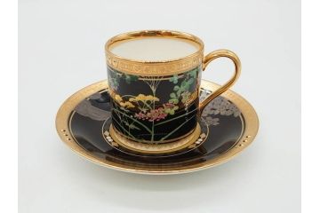 ノリタケ　Noritake　四季彩舞曲　100周年記念　洗練された四季折々のデザインが美しいコーヒーカップ&ソーサー6客セット(絵変り6客揃、デミタス碗皿、梅、桜、杜若、秋草、吹寄せ、鶴、金彩、C&S、洋食器)(R-073660)