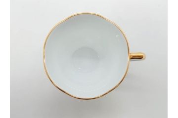 大倉陶園(OKURA、OAC)　碗皿暦　雨(水無月)　ハンドペイント・ピンクローズ　馬　Limited Edition　華やかな色彩と様々なデザインが楽しめるカップ&ソーサー4客セット(金彩、HAND PAINTED、薔薇、バラ、ばら、デミタス、うま、ウマ、ホース、C&S、洋食器)(R-073661)