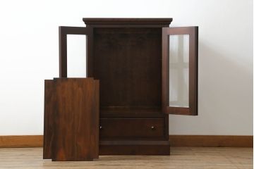 中古　美品!!　松本民芸家具　シンプルで小振りなサイズが取り入れやすい収納棚(戸棚、サイドキャビネット)(R-073666)