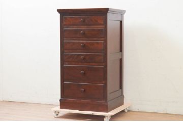中古　美品!!　松本民芸家具　シックな佇まいが魅力的なチェスト(収納箪笥、整理箪笥、引き出し、サイドチェスト)(定価約26万円)(R-073667)