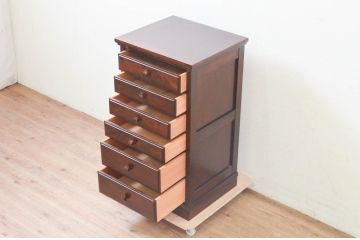 中古　美品!!　松本民芸家具　シックな佇まいが魅力的なチェスト(収納箪笥、整理箪笥、引き出し、サイドチェスト)(定価約26万円)(R-073667)