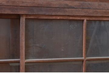 和製アンティーク　古い木味が素敵な昔懐かしい雰囲気のサイドボード(サイドキャビネット、食器棚、飾り棚、戸棚、ガラスケース)(R-073674)