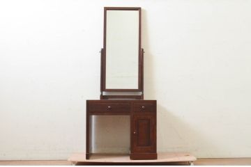中古　美品　松本民芸家具　直線的でシンプルなデザインが美しいドレッサー(鏡台、化粧台、ミラー)(R-073675)