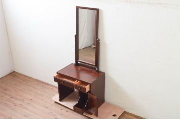 中古　美品　松本民芸家具　直線的でシンプルなデザインが美しいドレッサー(鏡台、化粧台、ミラー)(R-073675)