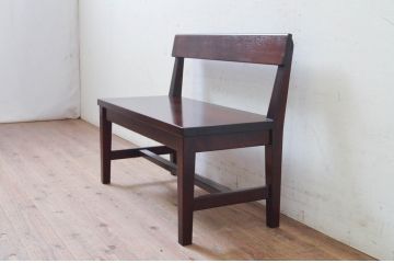 中古　美品　松本民芸家具　シンプルなデザインが取り入れやすいベンチ(板座チェア、椅子、イス)(R-073677)