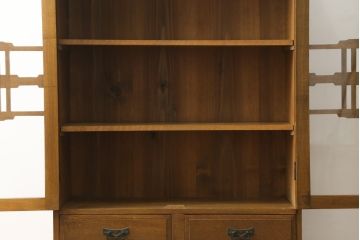 和製アンティーク　大正ロマン　栓材　昔懐かしい雰囲気の温かみのある本箱(ブックケース、戸棚、収納棚、飾り棚)(R-073681)