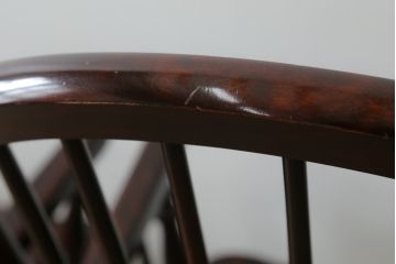 中古　国産民芸家具　デパート購入品　クラシカルな佇まいのウィンザーチェア2脚セット(ウインザーチェア、アームチェア、板座チェア、ダイニングチェア、椅子、イス)(R-073683)