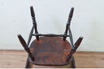和製ビンテージ　松本民芸家具　#91型　落ち着きのある大人カフェ風インテリアが叶うキャプテンチェア(アームチェア、板座チェア、椅子、ダイニングチェア、イス、ヴィンテージ)(R-073698)