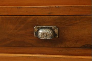 和製アンティーク　レトロな雰囲気溢れる結霜ガラス本箱(戸棚、収納棚、飾り棚、ブックケース、サイドキャビネット)(R-073705)