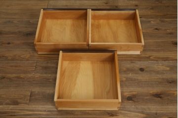 中古　美品　松本民芸家具　シンプルで使いやすいK-3型食器棚(戸棚、収納棚、飾り棚、キャビネット)(定価約74万円)(R-073706)
