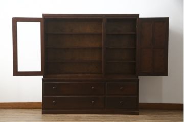 中古　美品　松本民芸家具　落ち着きのある佇まいが魅力的な収納棚(戸棚、飾り棚、食器棚、キャビネット、引き出し)(R-073709)
