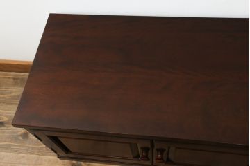 中古　松本民芸家具　和・洋どちらのお部屋にも取り入れやすいローボード(テレビ台、テレビボード、サイドボード、サイドキャビネット、収納棚、戸棚、引き出し、リビングボード)(R-073713)