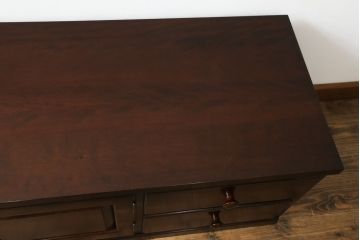中古　松本民芸家具　和・洋どちらのお部屋にも取り入れやすいローボード(テレビ台、テレビボード、サイドボード、サイドキャビネット、収納棚、戸棚、引き出し、リビングボード)(R-073713)