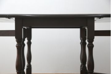 中古　美品　松本民芸家具　M型　洗練されたデザインが魅力的な楕円バタフライ卓(I)(エクステンションテーブル、バタフライテーブル、食卓、ダイニングテーブル、2人掛け、4人掛け)(定価約35万円)(R-073714)